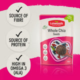 Linwoods Organic Whole Chia Seeds 200g bag, UK version