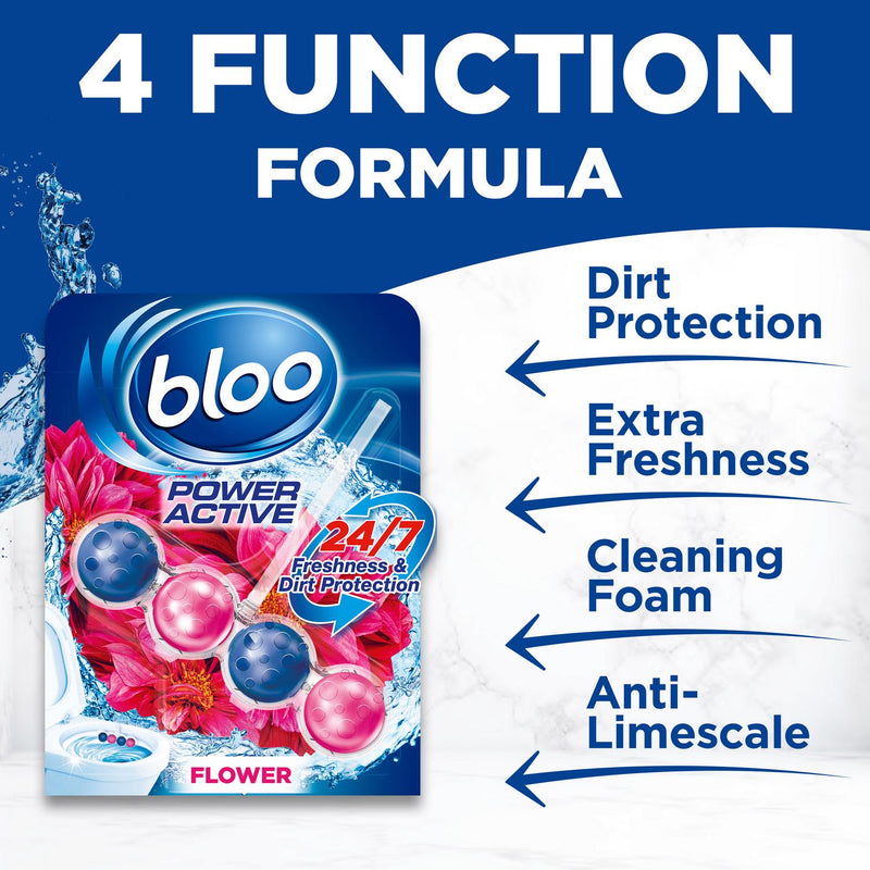 Flower-Scented Toilet Rim Block with 4-Function Formula 50g