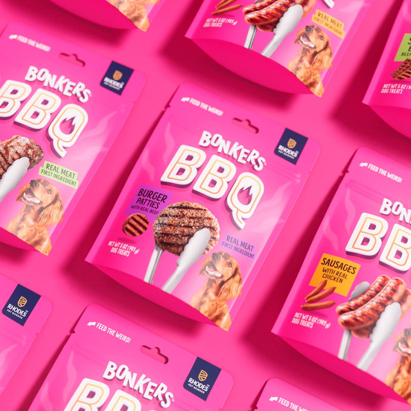 Bonkers BBQ Beef Burger Dog Treats 85g - British product