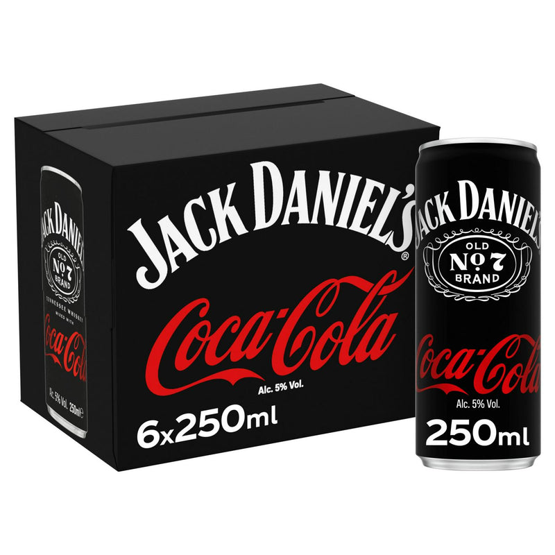 Jack Daniel's ready-to-drink cola cocktail 6 x 250ml, UK version