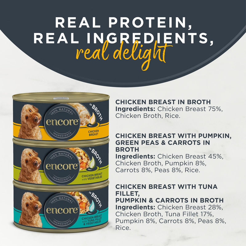 Encore wet dog food chicken selection 8 x 156g tins - British product
