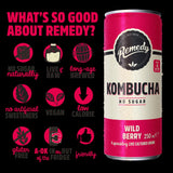 Remedy wild berry kombucha 4x330ml, imported from the UK