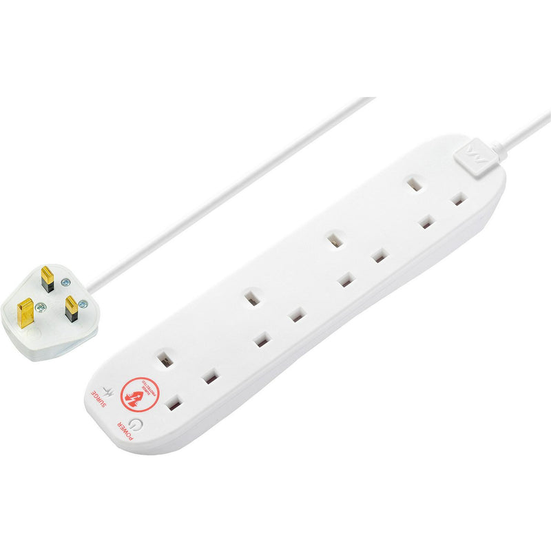 Masterplug extension lead 4 socket 2m, imported from the UK