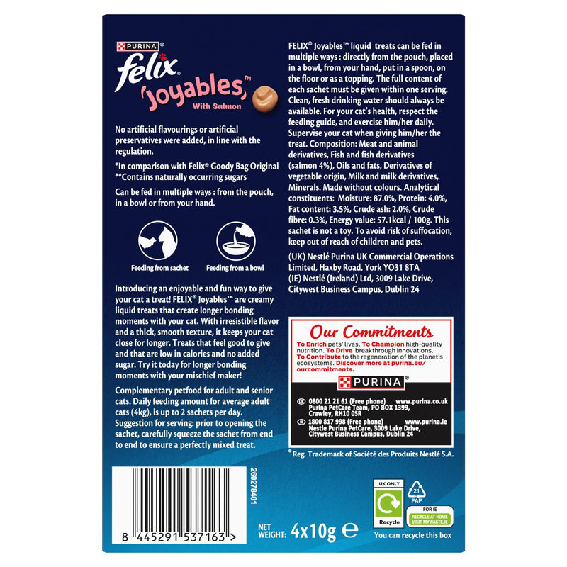 Felix Salmon Cat Treats Liquid 4x10g - British product