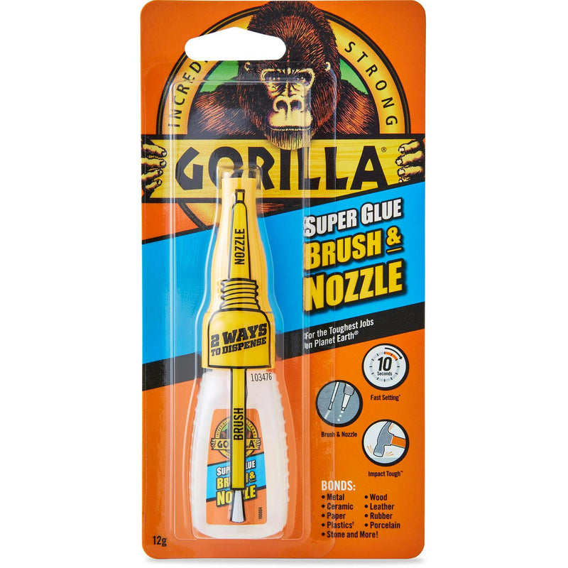 Gorilla Superglue Brush & Nozzle 12g Bottle, UK version
