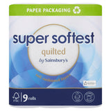 Sainsbury's Super Soft Toilet Tissue, Quilted x9 Rolls
