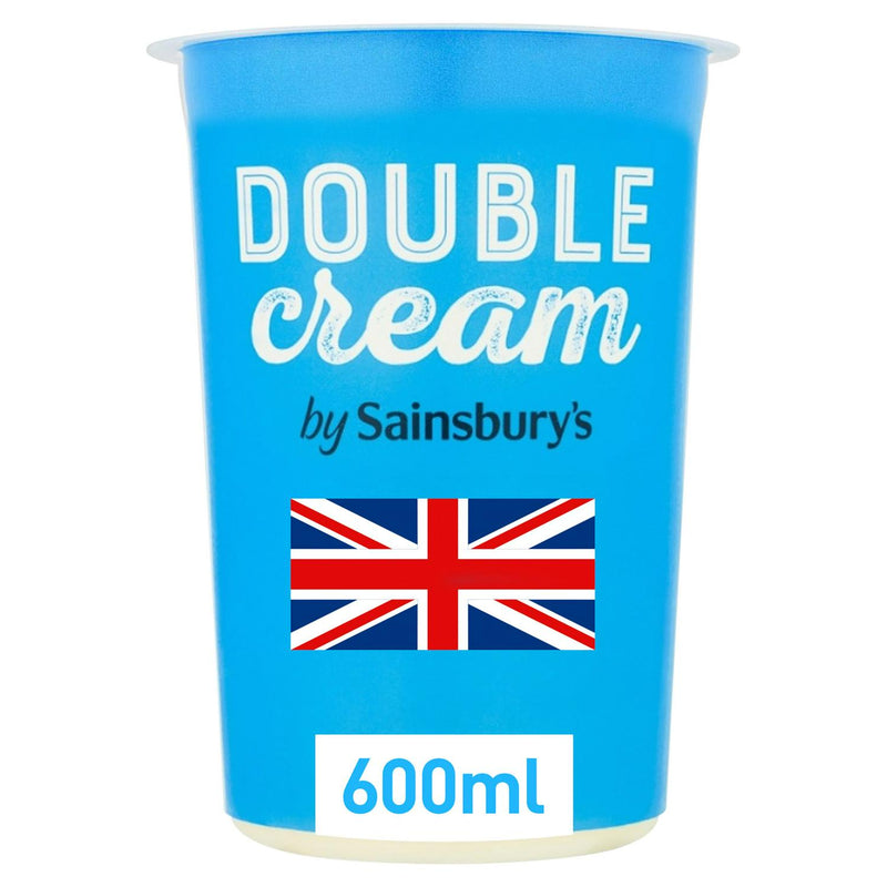 Sainsbury's Double Cream British dairy cream 600ml (British brand)
