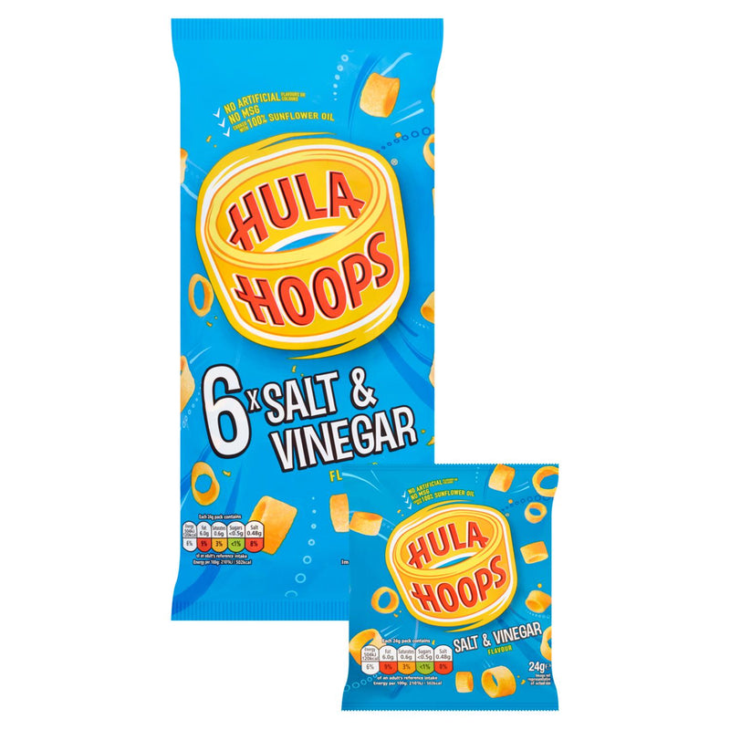 Hula Hoops Salt Vinegar Potato Rings Multipack x6 imported from the UK