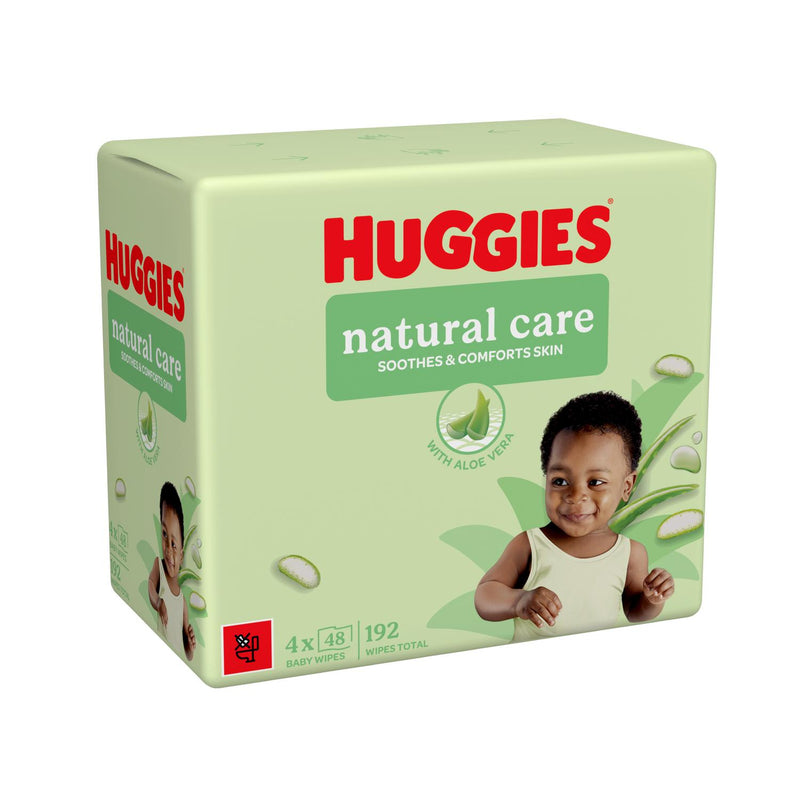 Huggies Natural Care plastic free baby wipes 192 count, UK version