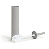 Slimline Toilet Brush with Lid and Removable Bin in Matte Grey Steel