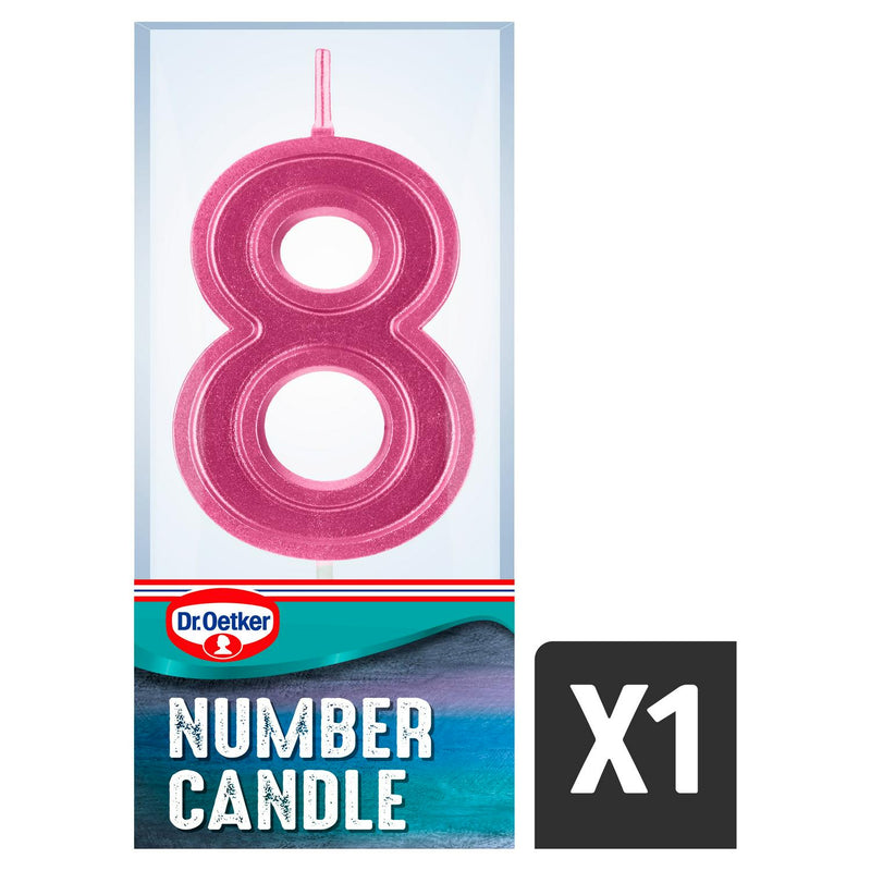 Dr. Oetker Number 8 birthday cake candle - British product