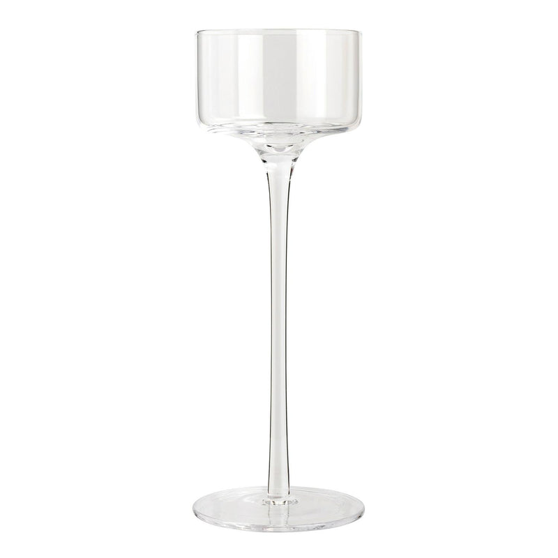 Habitat clear long stem glass pillar candle holder 25cm, UK version