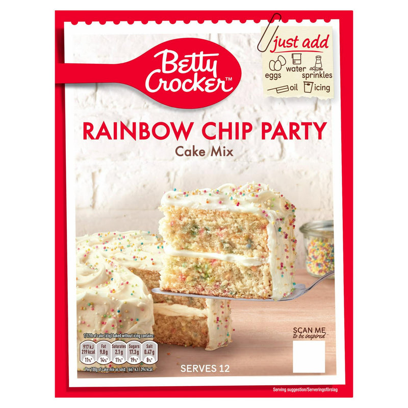 Betty Crocker rainbow chip cake mix 425g - British product