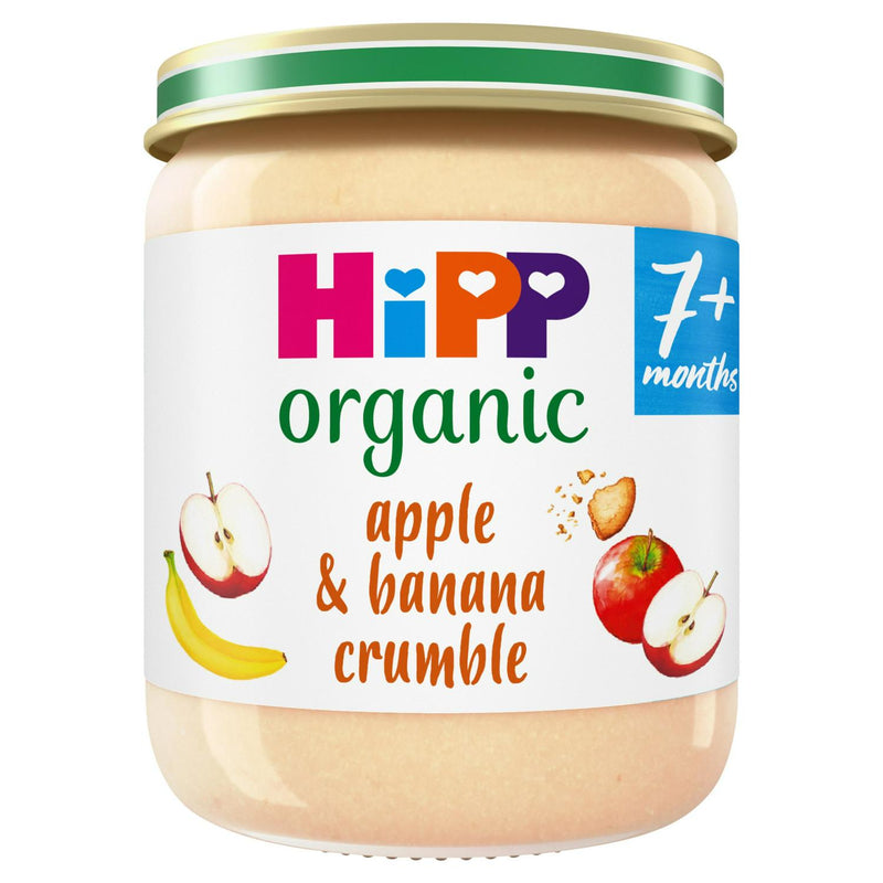 HiPP organic apple banana crumble baby food jar 160g, UK version