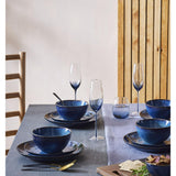 Habitat 12pc Reactive Dinner Set - Navy
