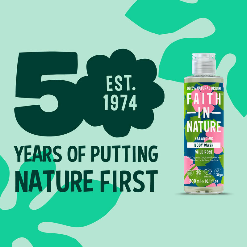 Faith in Nature Wild Rose Body Wash 300ml - British product