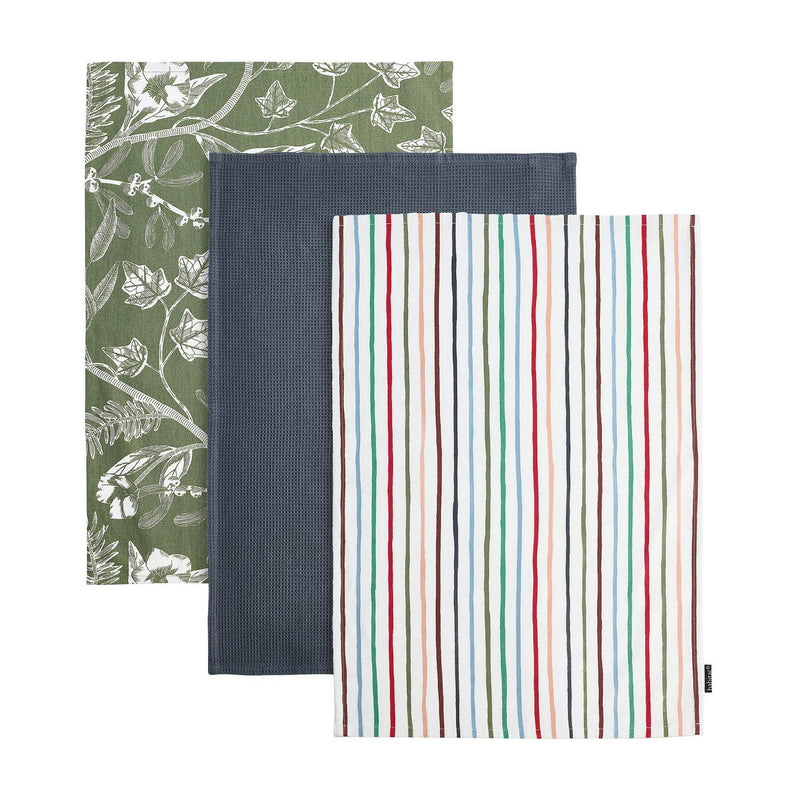 Habitat floral and stripe tea towels 3 pack, UK version