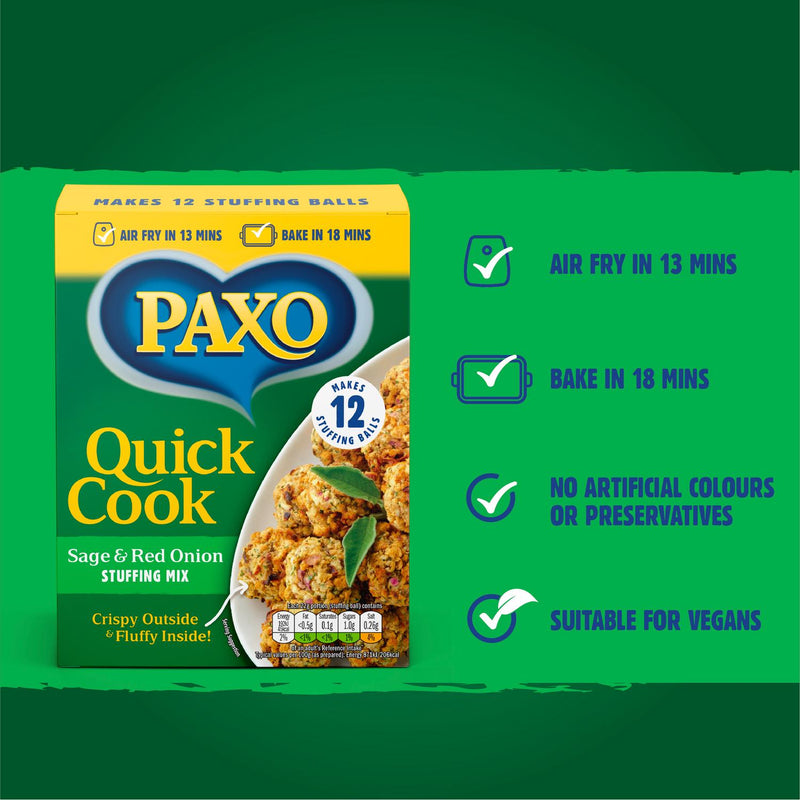 Paxo Sage & Red Onion Stuffing Mix 150g, imported from the UK