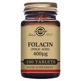 Solgar Folic Acid tablets 400mcg 100 count (British brand)