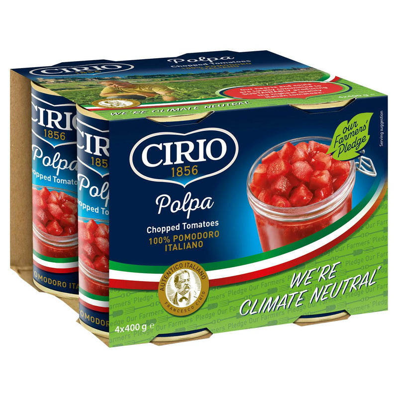 Cirio Chopped Tomatoes Canned Multipack 4x400g - British product