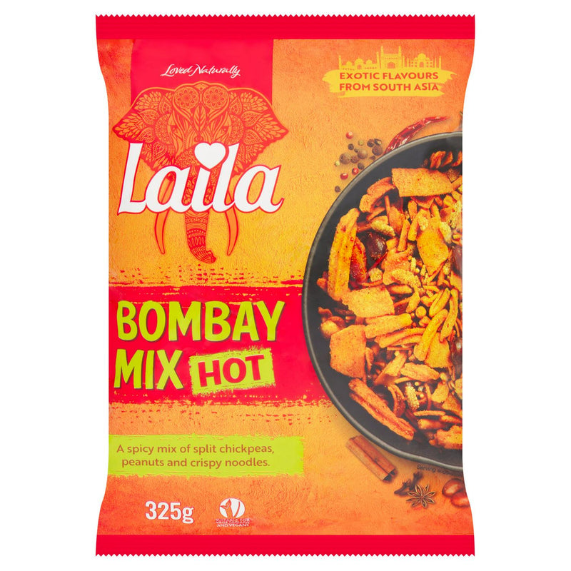 Laila Bombay Mix Hot Savoury Snack 325g, UK version