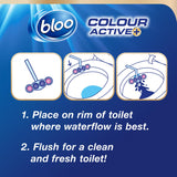 Bloo Colour Active Flower toilet rim block 2x50g - British product