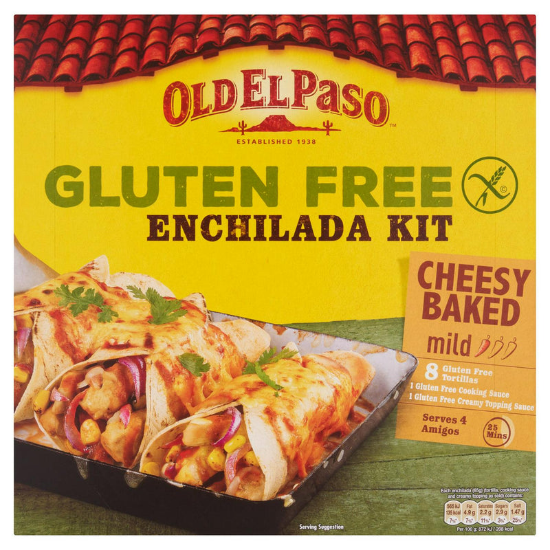 Old El Paso Enchilada Kit Gluten Free 518g, imported from the UK