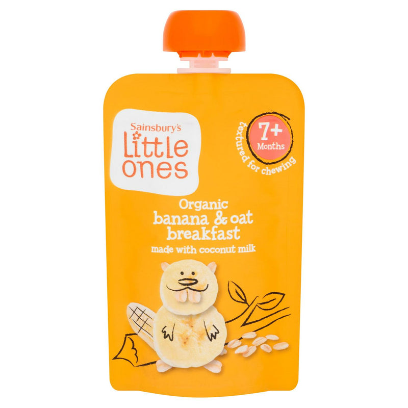 Sainsbury's Little Ones Organic banana oat baby food 100g (British brand)