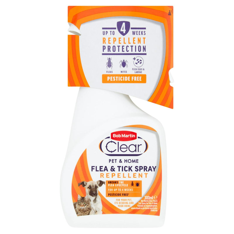 Bob Martin Flea & Tick Spray Clear Pet & Home 300ml - British product