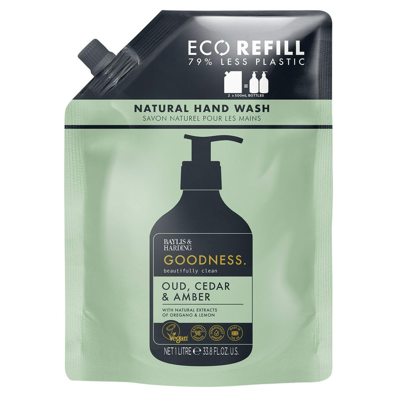 Baylis and Harding Oud Cedar hand wash refill 1L - British product
