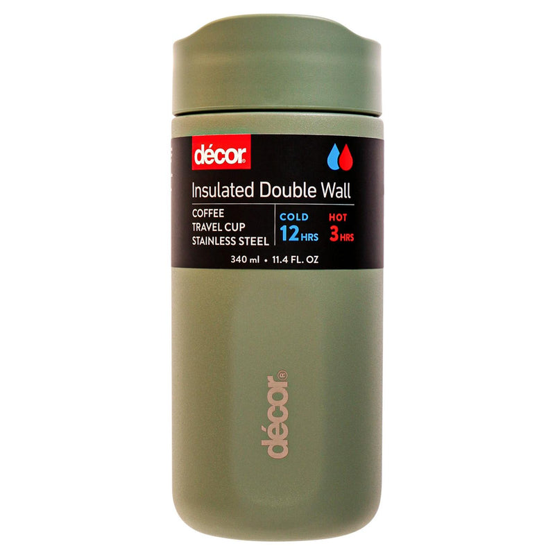 Decor sage green large travel mug 340ml - British product
