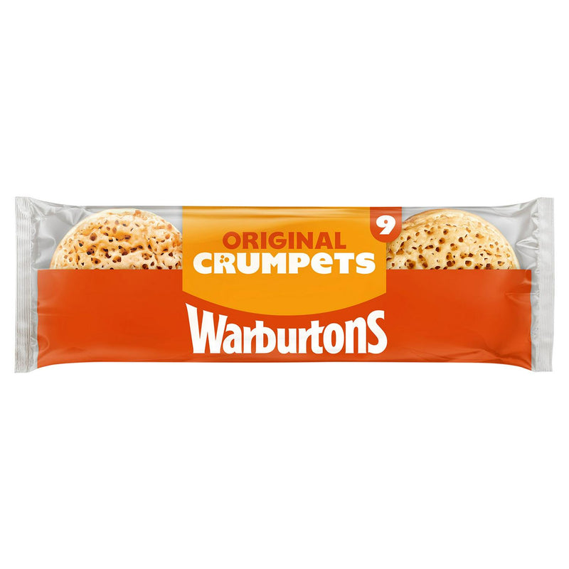 Warburtons traditional vegan crumpets pack of nine (British brand)
