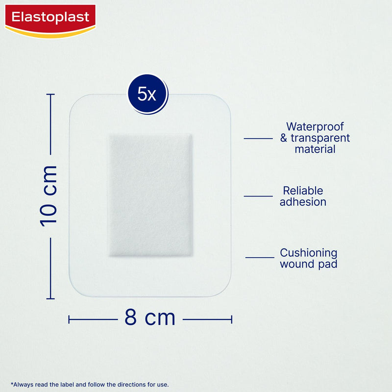 Elastoplast Antibacterial Waterproof Plasters XXL 8x10cm - British product