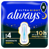 Always Ultra Sanitary Towels Secure Night Wings Size 4 Pads x8
