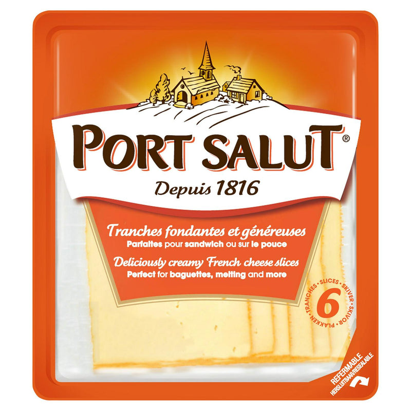 Port Salut creamy cheese slices 120g, imported from the UK