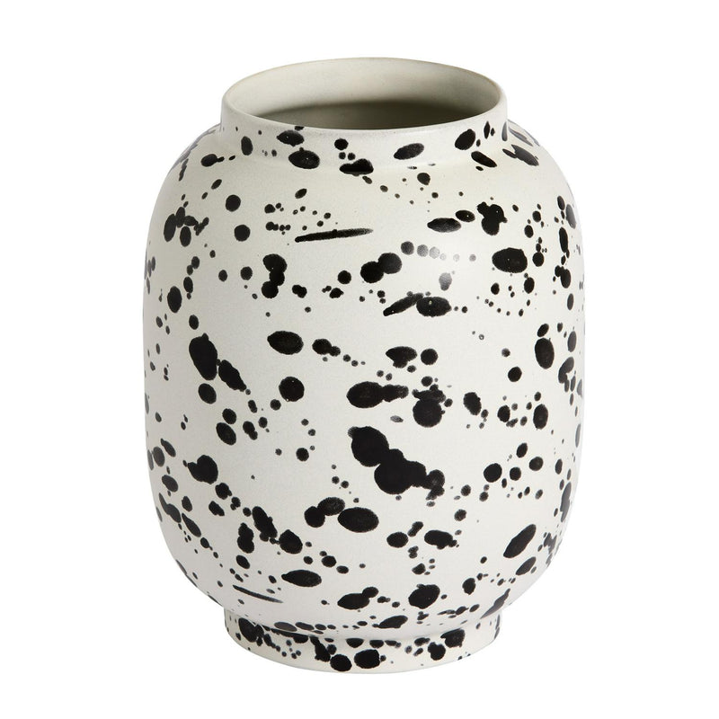 Habitat Faro Stamped Vase White Glazed 25.5cm, UK version