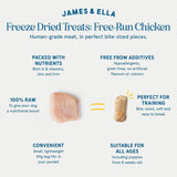 James & Ella freeze-dried free-run chicken dog treats 40g, UK version