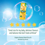Organix Banana Bread Biscuits 135g, imported from the UK