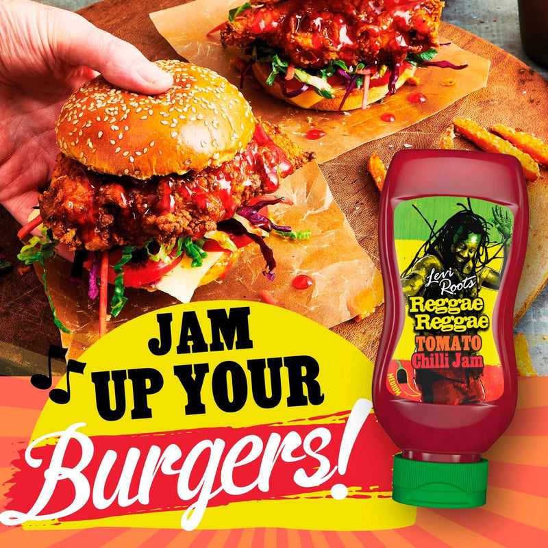 Levi Roots Reggae Reggae Tomato Chilli Jam 300g, imported from the UK