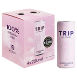 Trip CBD Infused Elderflower Mint Sparkling Drink 4x250ml (British brand)