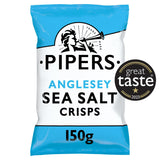 Pipers Anglesey Sea Salt Potato Crisps 150g, imported from the UK