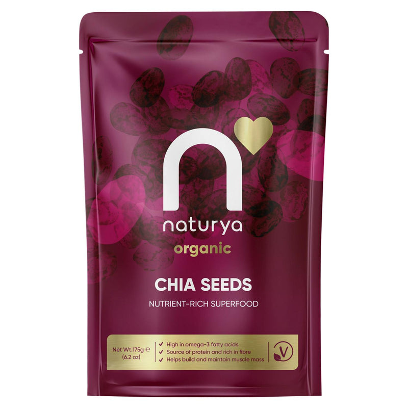 Naturya Organic Chia Seeds 175g, imported from the UK
