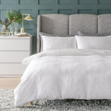 Habitat Patterned Waffle Bedding Set - White