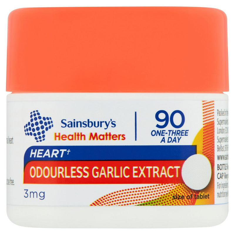 Odourless Garlic and Vitamin B1 Heart Function Supplement Tablets 90 count