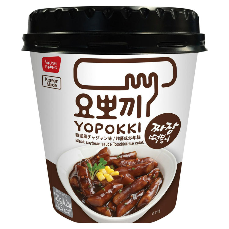 Yopokki Black Soybean Sauce Rice Cake Cup 120g (British brand)