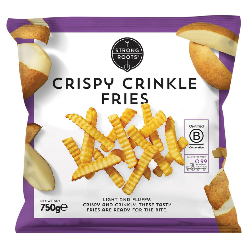 Strong Roots Crispy Crinkle Fries 750g, UK version