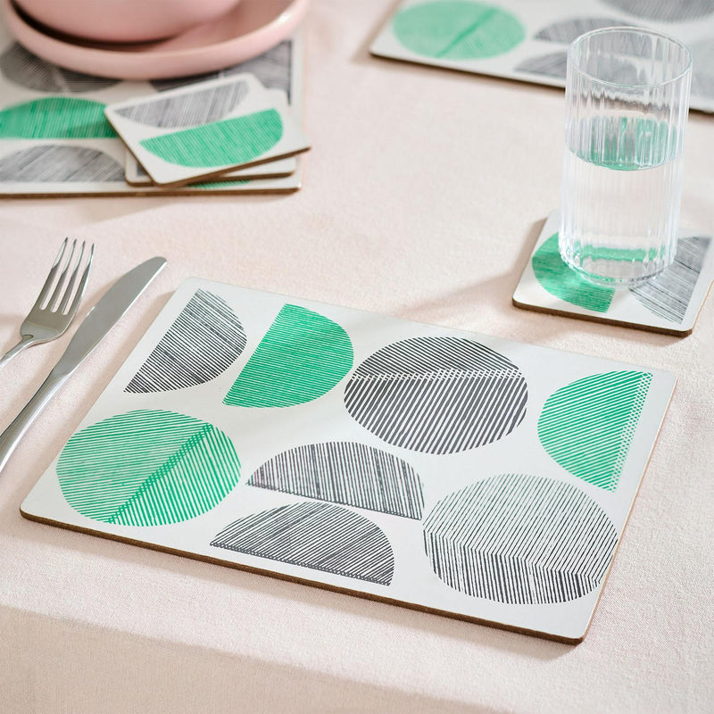 Habitat Linear Circles Cork Backed Coasters Set of 4, UK version