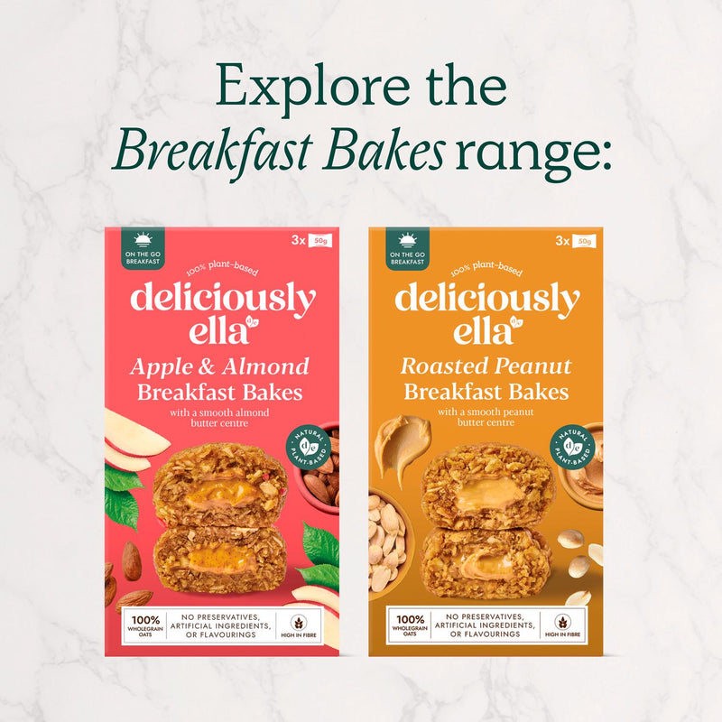 Deliciously Ella roasted peanut breakfast bakes with peanut butter centre 150g - British product