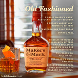 Maker's Mark bourbon whisky 70cl, imported from the UK