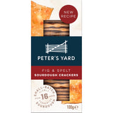 Peter's Yard fig sourdough crackers 100g, imported from the UK